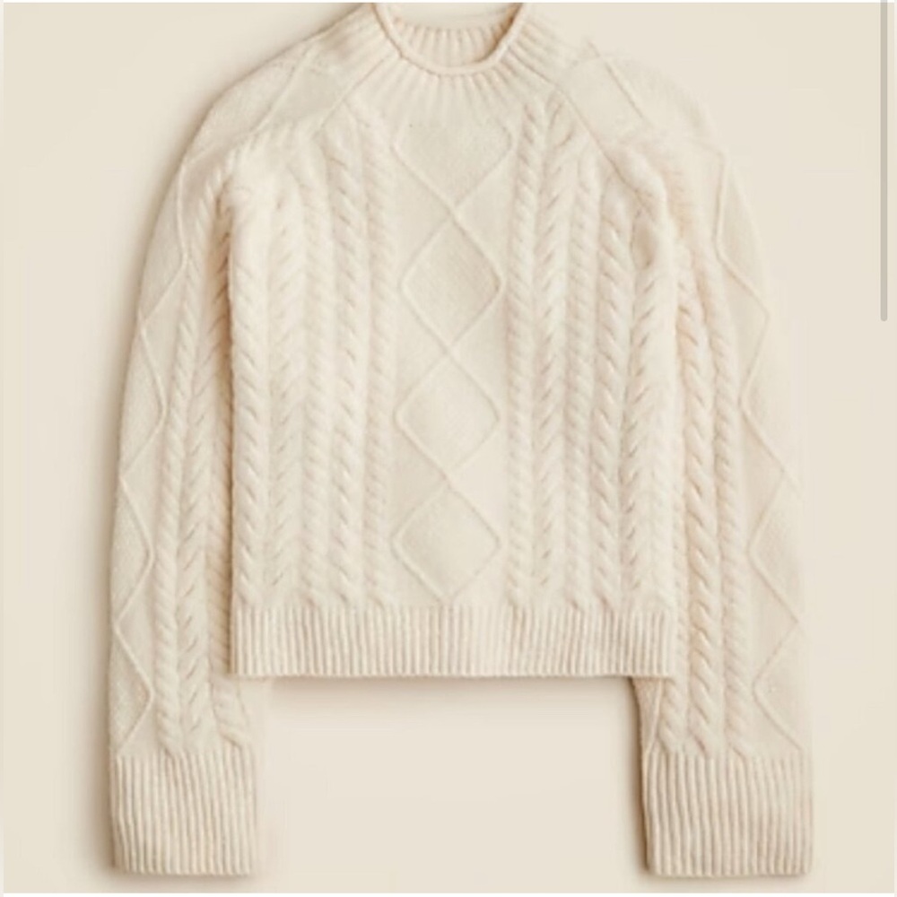 J. Crew Cream Cable-knit Rollneck sweater - Size Small - Excellent Condition